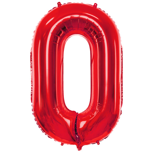 1 ballon XXL - chiffre 0 - rouge