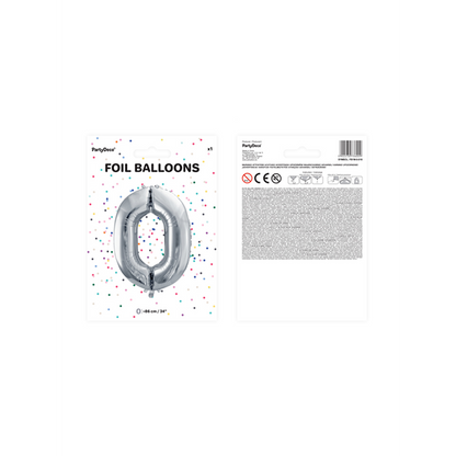 1 Ballon XXL - Chiffre 0 - Argenté