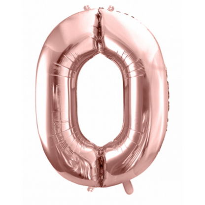 1 ballon XXL - chiffre 0 - or rose