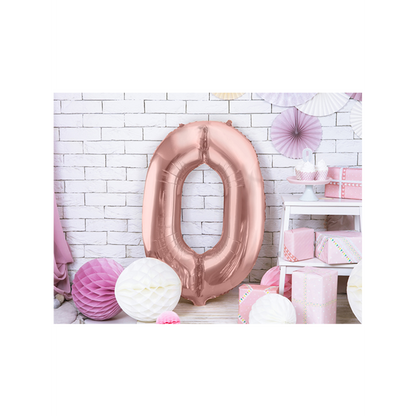 1 ballon XXL - chiffre 0 - or rose