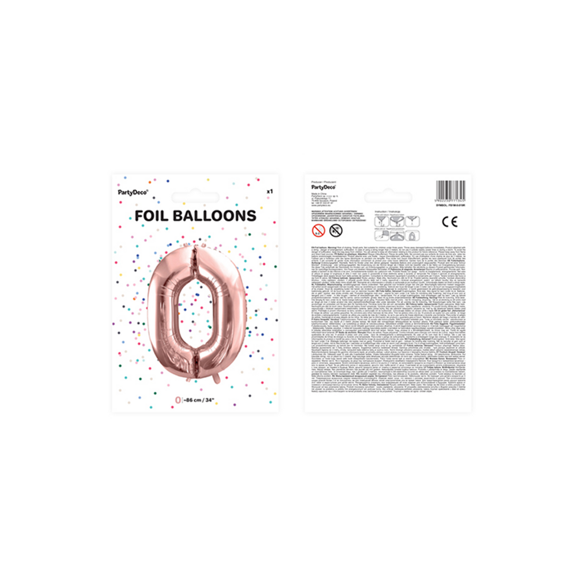 1 ballon XXL - chiffre 0 - or rose