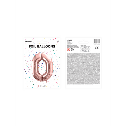 1 ballon XXL - chiffre 0 - or rose