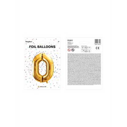 1 Ballon XXL - Cijfer 0 - Goud