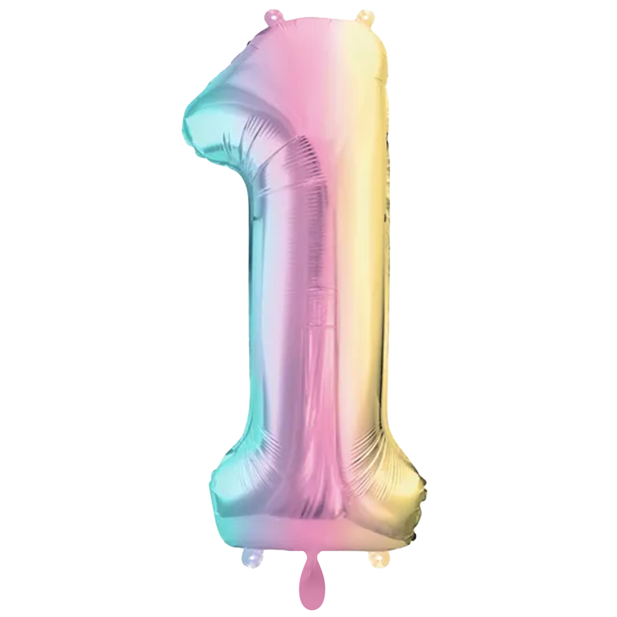 1 XXL ballon - Cijfer 1 - Pastelregenboog