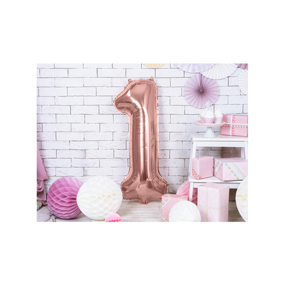 1 Ballon XXL - Chiffre 1 - Or Rose