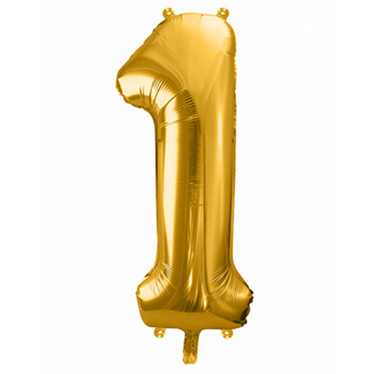1 Ballon XXL - Cijfer 1 - Goud