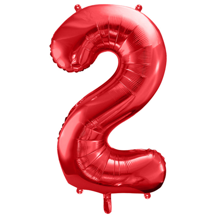 1 Ballon XXL - Chiffre 2 - Rouge