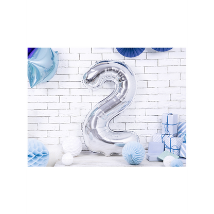 1 Ballon XXL - Chiffre 2 - Argent