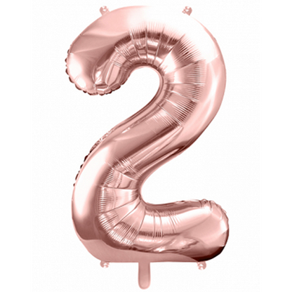 1 Ballon XXL - Chiffre 2 - Or Rose