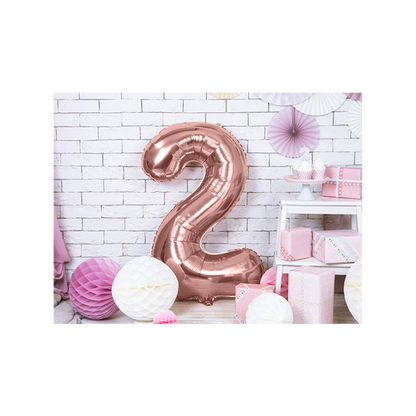 1 Ballon XXL - Chiffre 2 - Or Rose