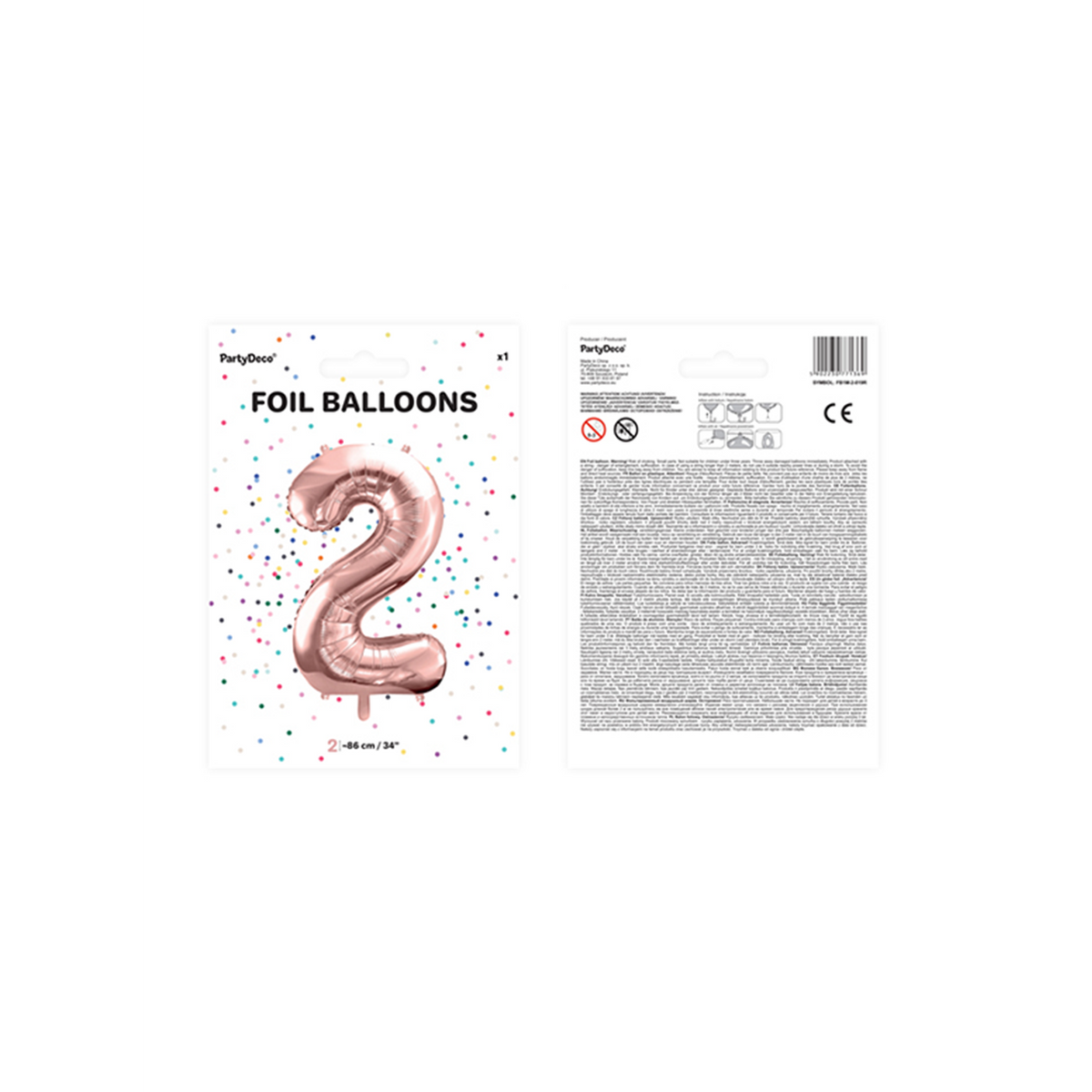 1 Ballon XXL - Chiffre 2 - Or Rose