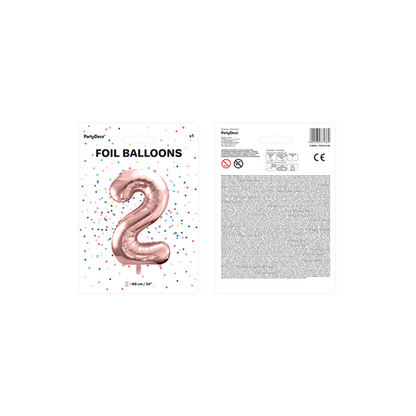 1 Ballon XXL - Chiffre 2 - Or Rose