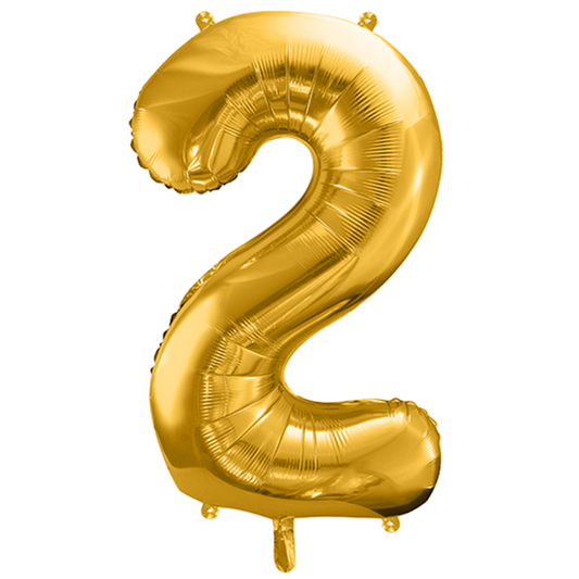 1 ballon XXL - Chiffre 2 - Doré