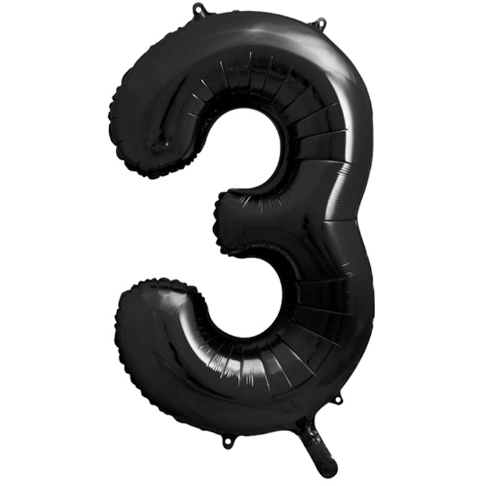 1 Ballon XXL - Chiffre 3 - Noir