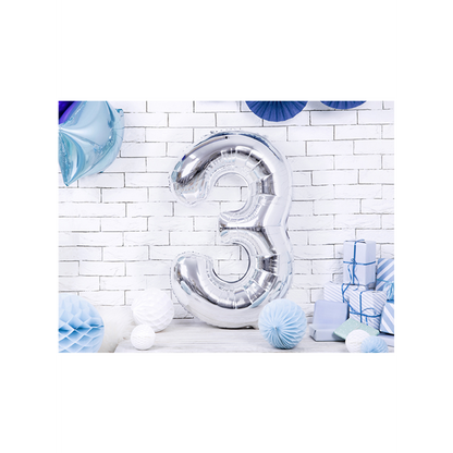 1 ballon géant - Chiffre 3 - Argenté
