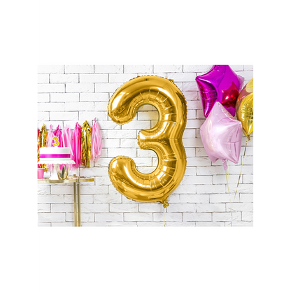1 ballon XXL – Cijfer 3 – Goud
