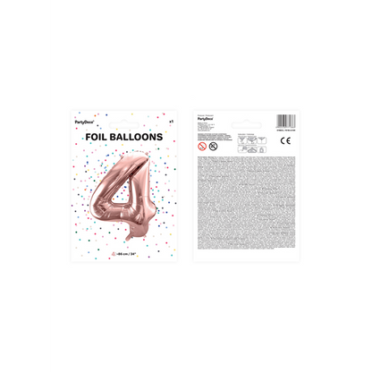 1 Ballon XXL - Cijfer 4 - Roségoud