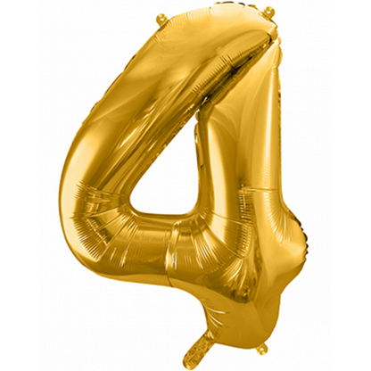 1 Ballon XXL - Cijfer 4 - Goud