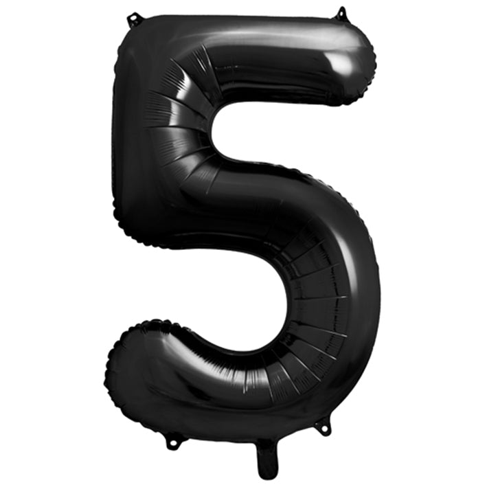 1 ballon géant - chiffre 5 - noir