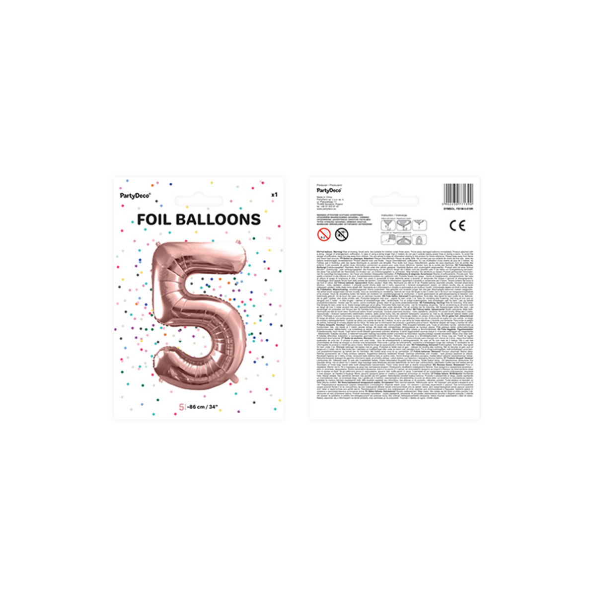 1 Ballon XXL - Cijfer 5 - Roségoud