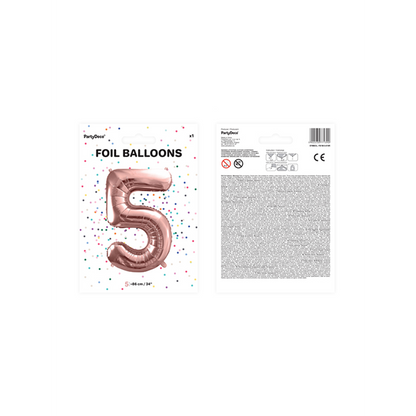 1 Ballon XXL - Cijfer 5 - Roségoud
