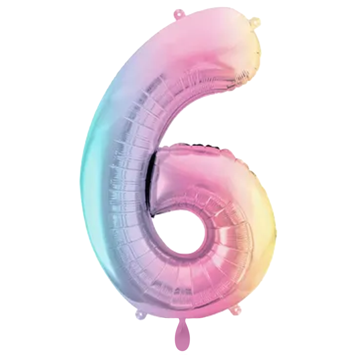 1 XXL-ballon - Cijfer 6 - Pastelregenboog