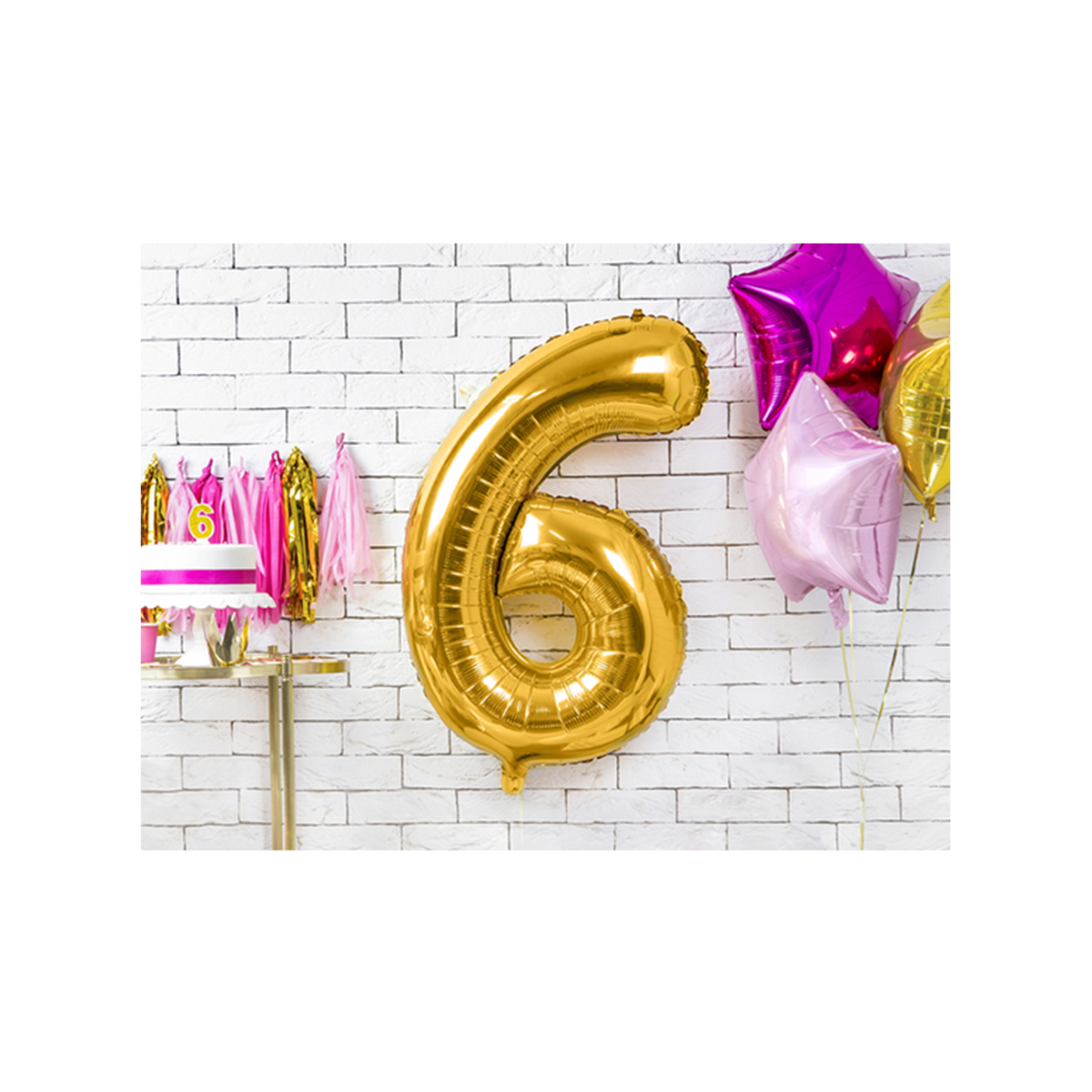 1 Ballon XXL - Cijfer 6 - Goud