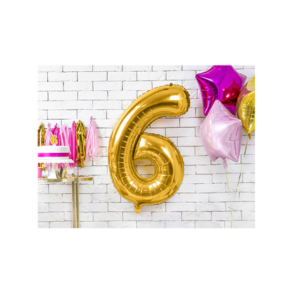 1 Ballon XXL - Cijfer 6 - Goud