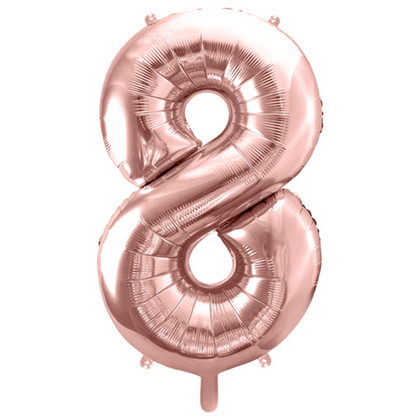 1 Ballon XXL - Cijfer 8 - Roségoud
