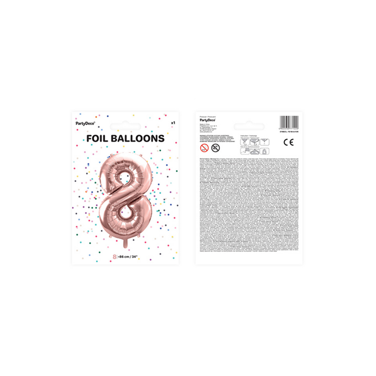 1 Ballon XXL - Cijfer 8 - Roségoud