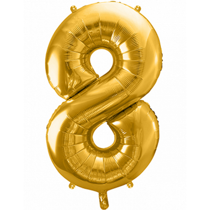 1 Ballon XXL - Cijfer 8 - Goud