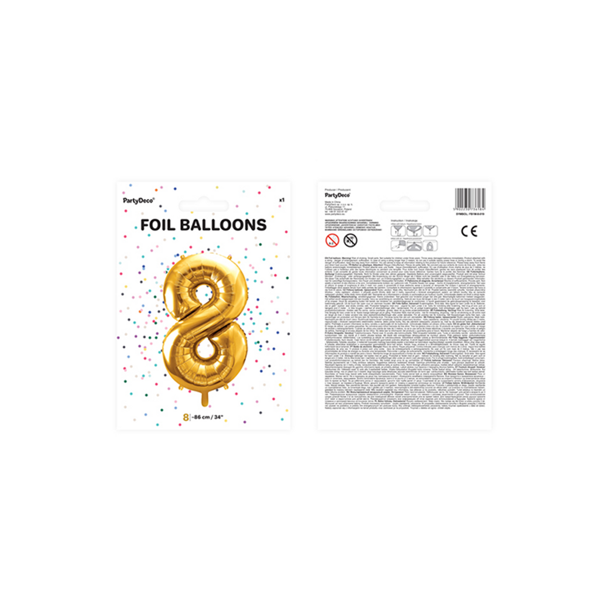 1 Ballon XXL - Cijfer 8 - Goud