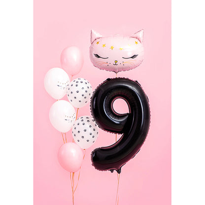 1 Ballon XXL - Cijfer 9 - Zwart