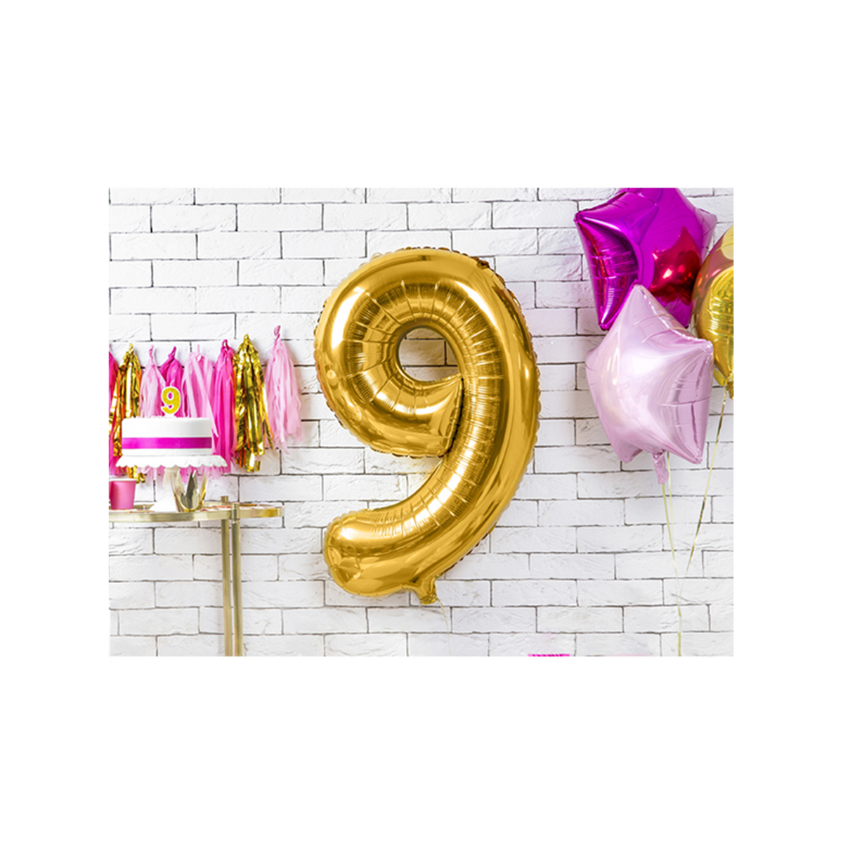 1 Ballon XXL - Cijfer 9 - Goud
