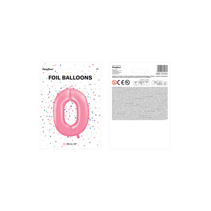 1 Ballon XXL - Cijfer 0 - Roze
