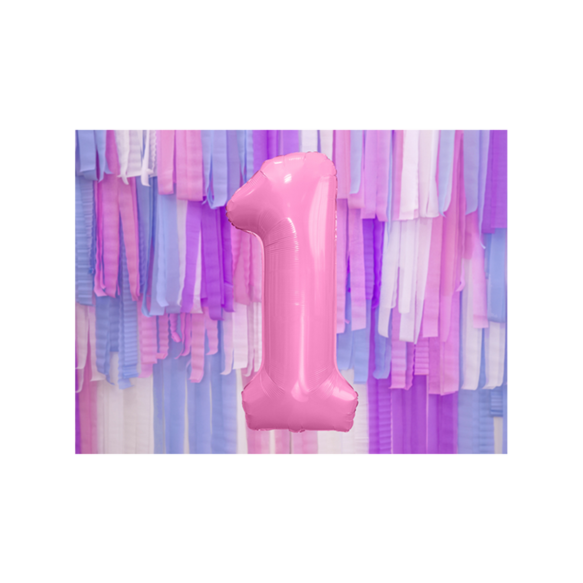 1 Ballon XXL - Cijfer 1 - Roze