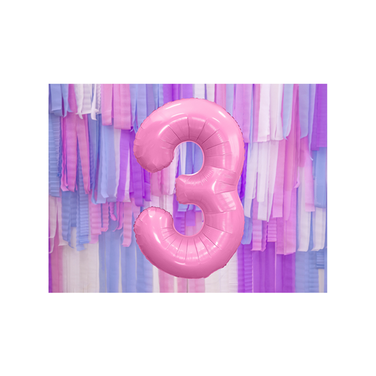 1 Ballon XXL - Cijfer 3 - Roze