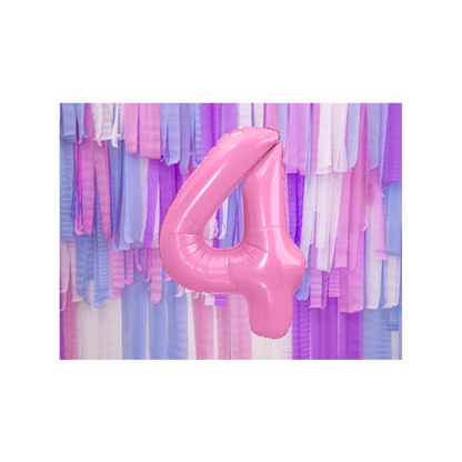 1 Ballon XXL - Cijfer 4 - Roze