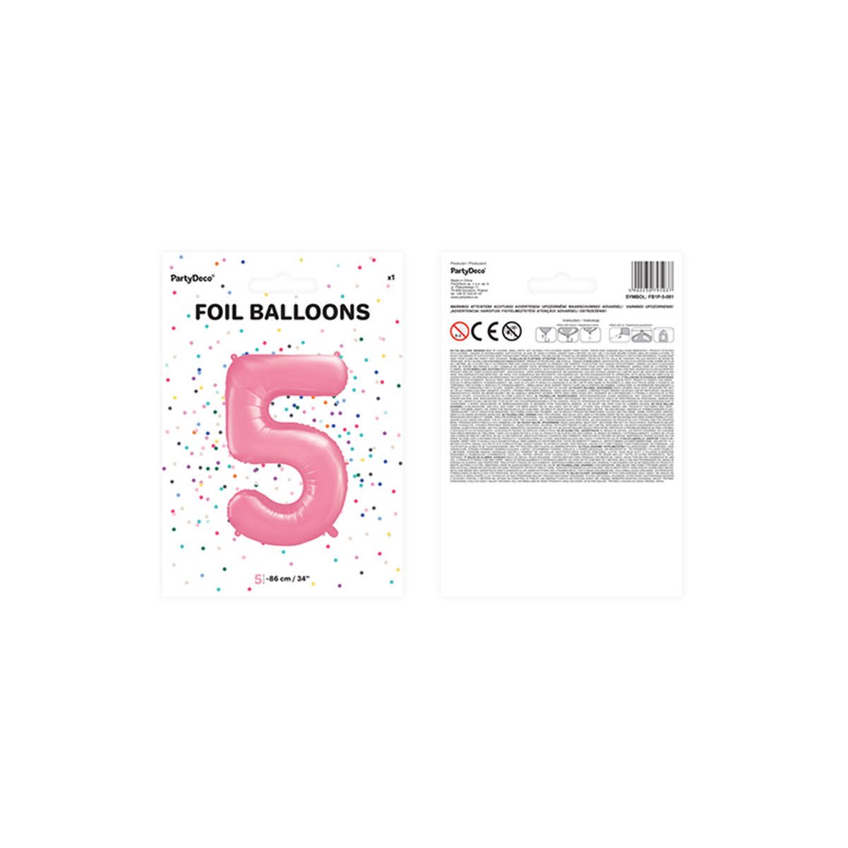 1 ballon XXL - Chiffre 5 - Rose