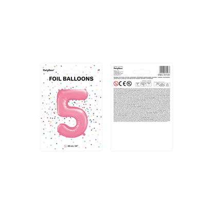 1 ballon XXL - Chiffre 5 - Rose