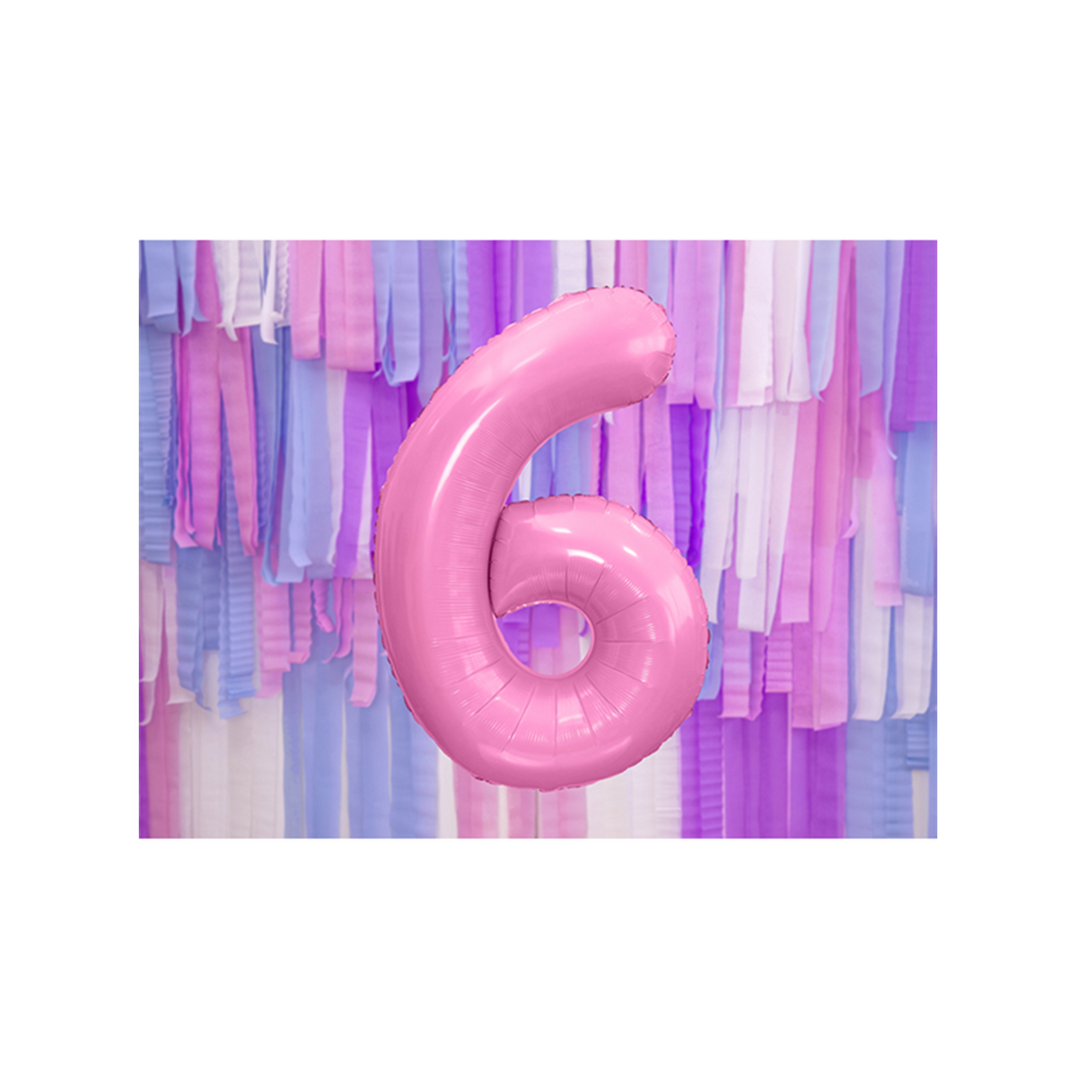 1 Ballon XXL - Cijfer 6 - Roze
