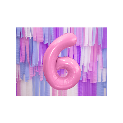 1 Ballon XXL - Cijfer 6 - Roze