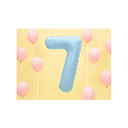 1 Ballon XXL - Chiffre 7 - Bleu clair
