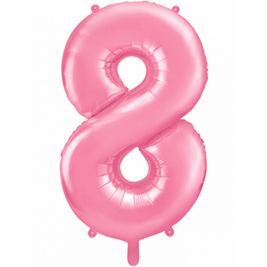 1 Ballon XXL - Cijfer 8 - Roze
