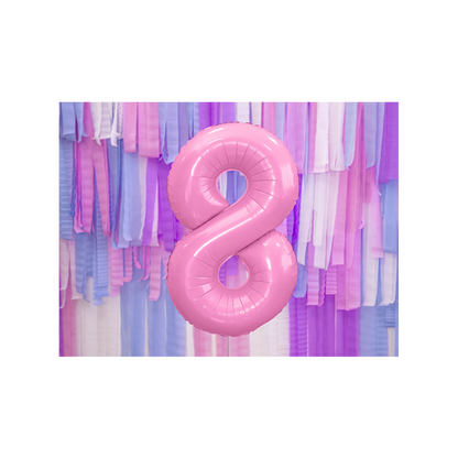 1 Ballon XXL - Cijfer 8 - Roze