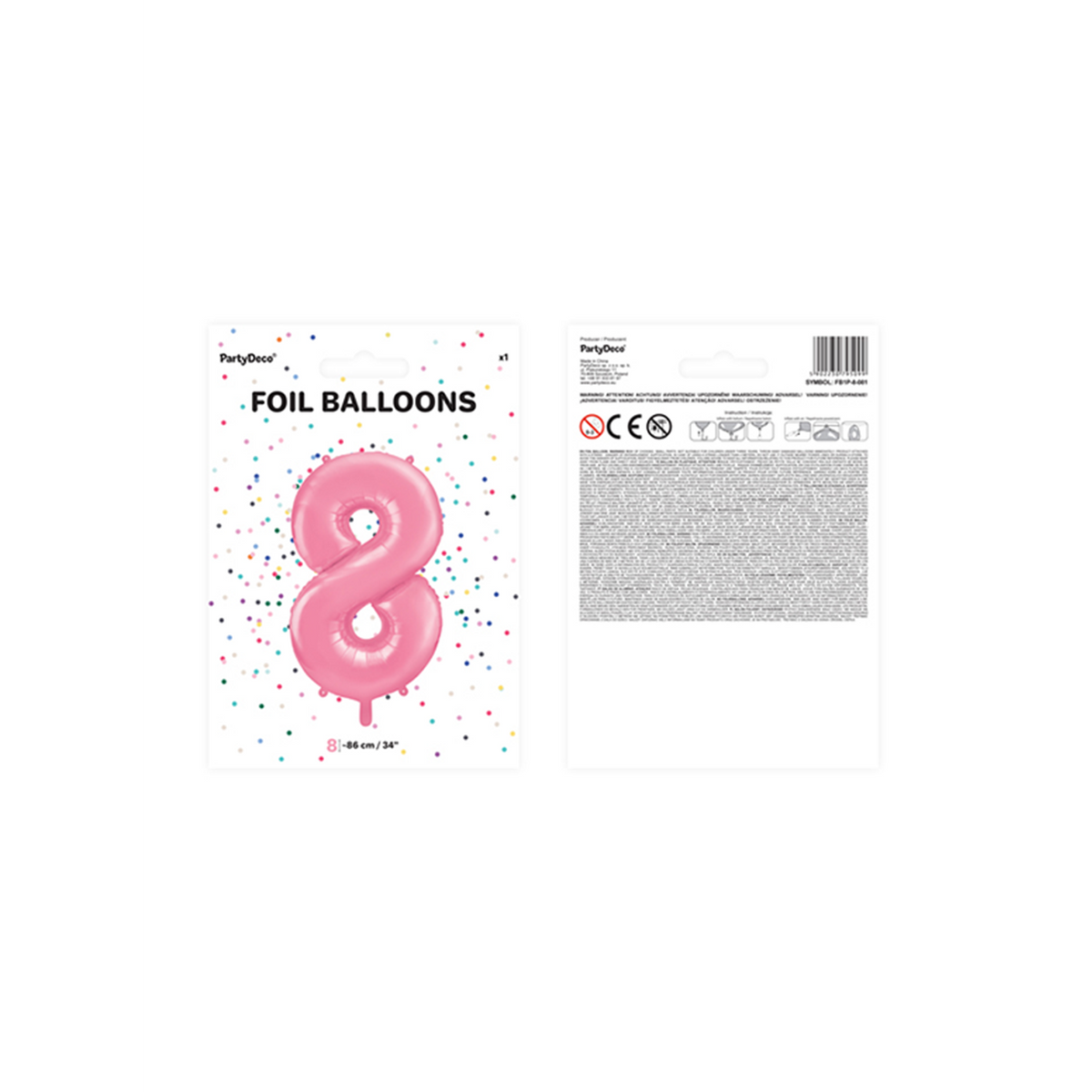 1 Ballon XXL - Cijfer 8 - Roze