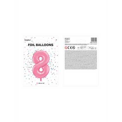 1 Ballon XXL - Cijfer 8 - Roze