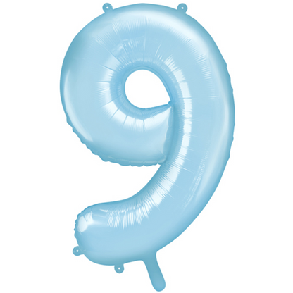 1 Ballon XXL - Chiffre 9 - Bleu clair