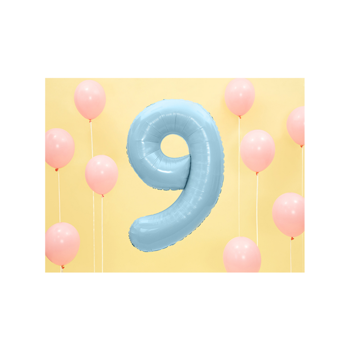 1 Ballon XXL - Chiffre 9 - Bleu clair