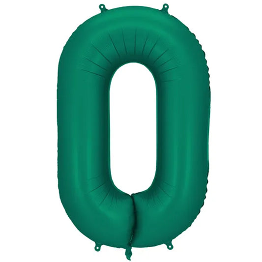 1 Ballon XXL - Cijfer 0 - Flesgroen